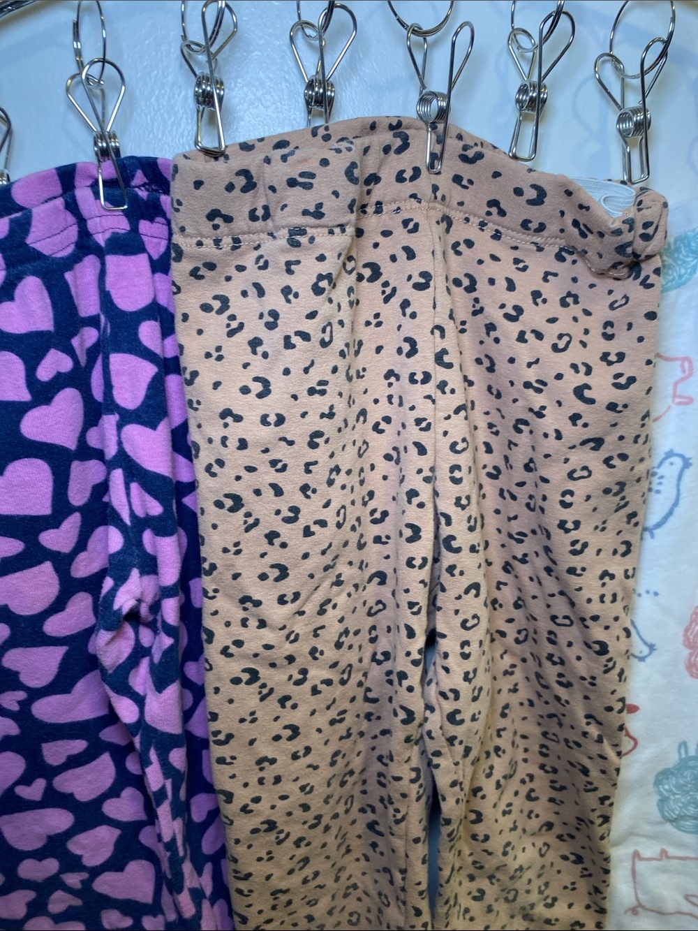 Girls' 5T Mixed Print Leggings Bundle - Hearts, Leopard, Animals, Rainbows - Picture 3 of 9
